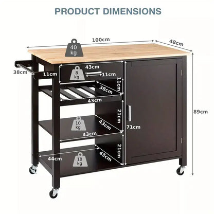 Kitchen Drinks Storage Cabinet On Wheels