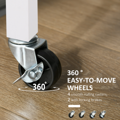 Kitchen Storage Trolley Cart Cupboard With 360 Wheels