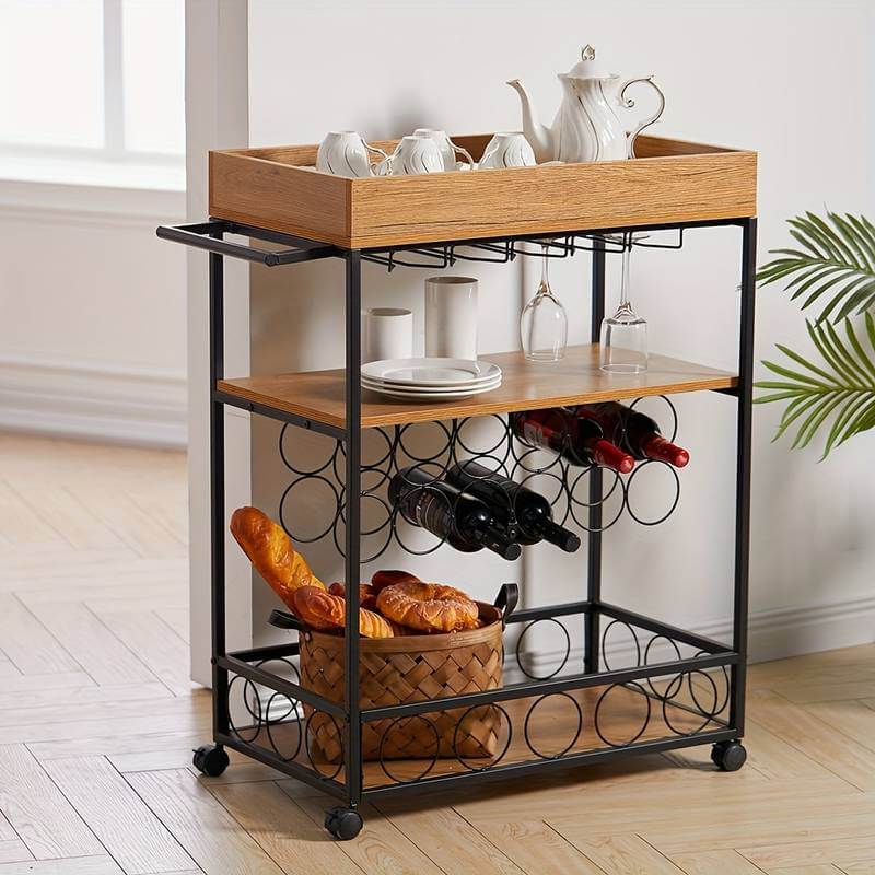 Kitchen Trolley Drinks Wines Breakfast Cart