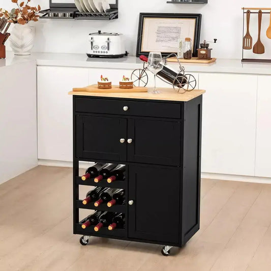 Kitchen Trolley Island With Wine Rack 