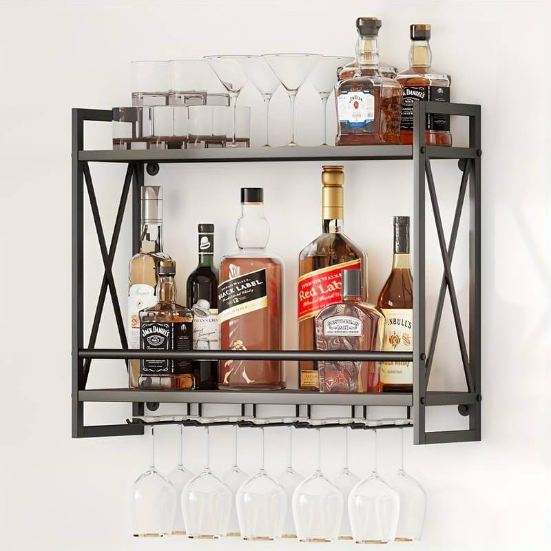 Metal Wall-Mounted Wine Rack