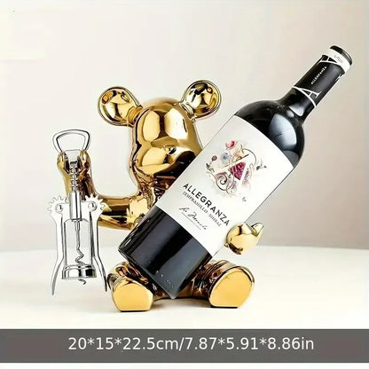 Modern Bear Wine Holder gold