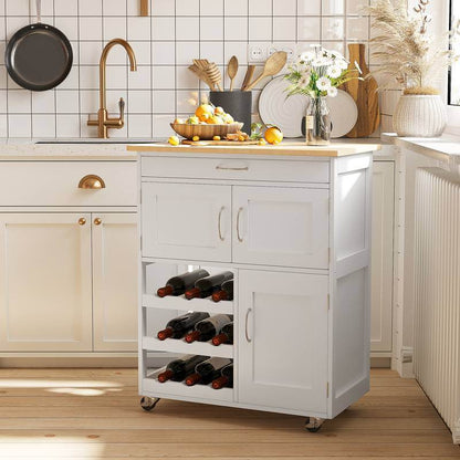 white Modern Kitchen Bar Trolley Cabinet