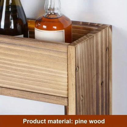 Pine Wood Wall Mounted Wine Rack