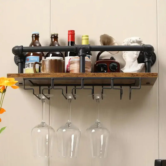 Pipe Wall Mounted Wine Rack