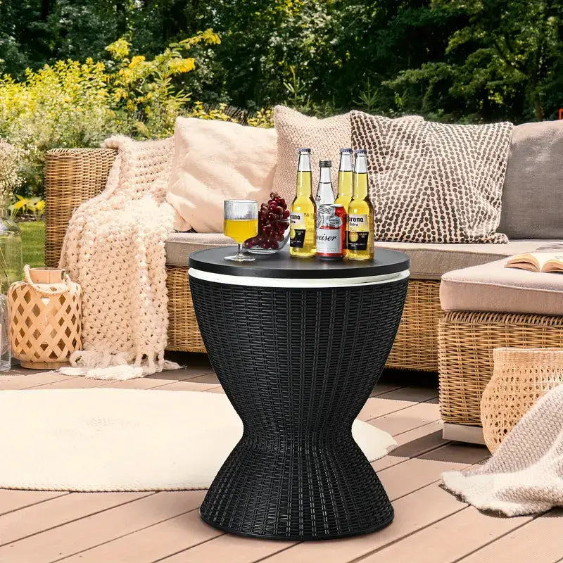 Rattan Cooler Bar Table