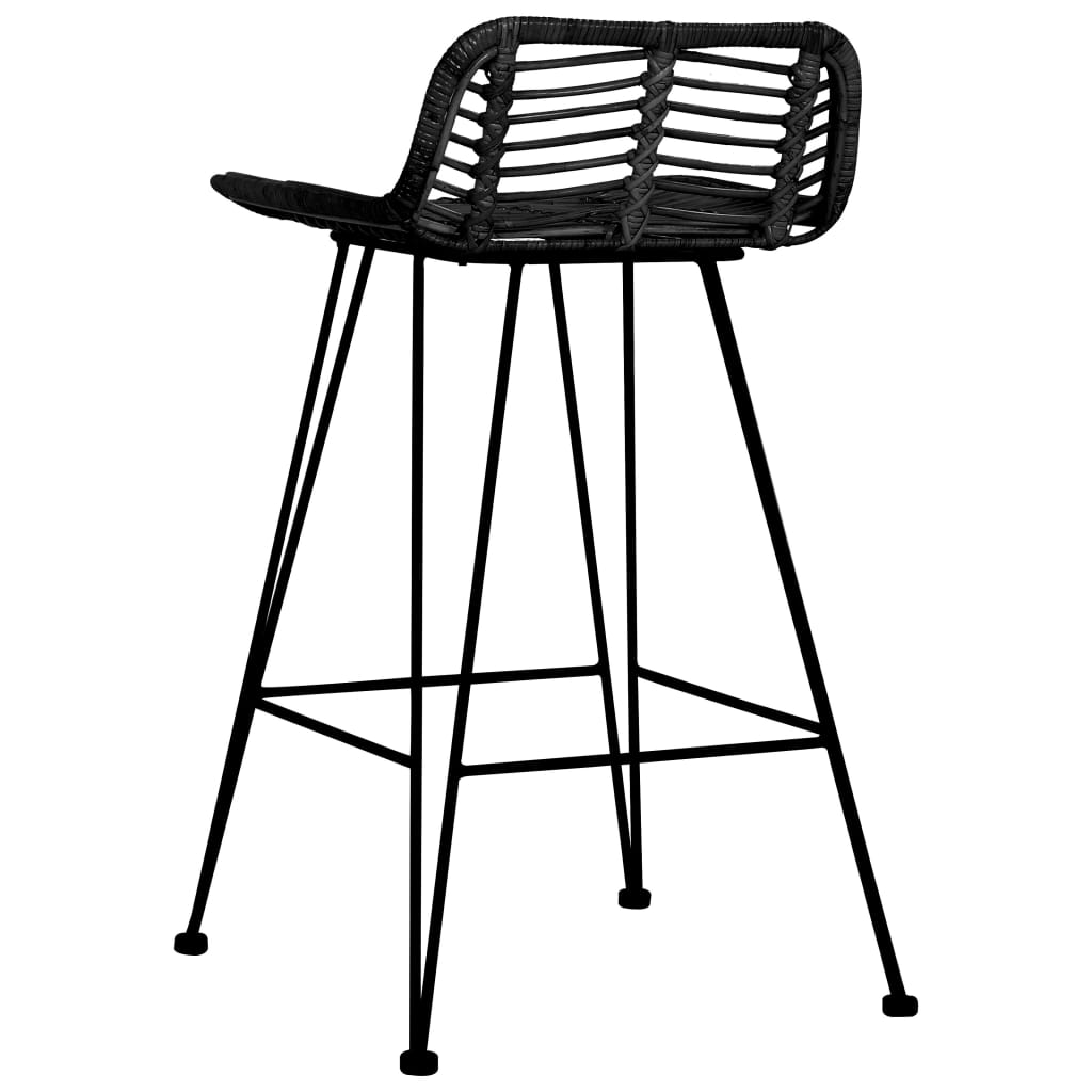 Rattan chair - 2 pcs Black 
