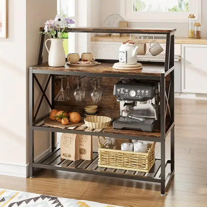 Rustic Brown Freestanding Drinks Cabinet