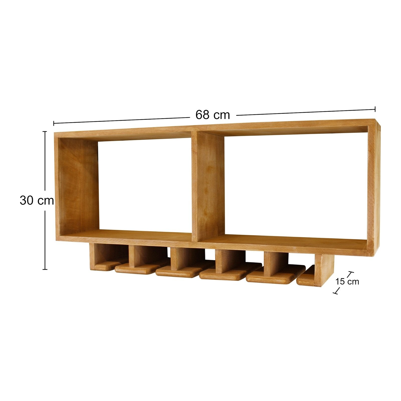 Shelving Unit With Storage For Wine Glasses