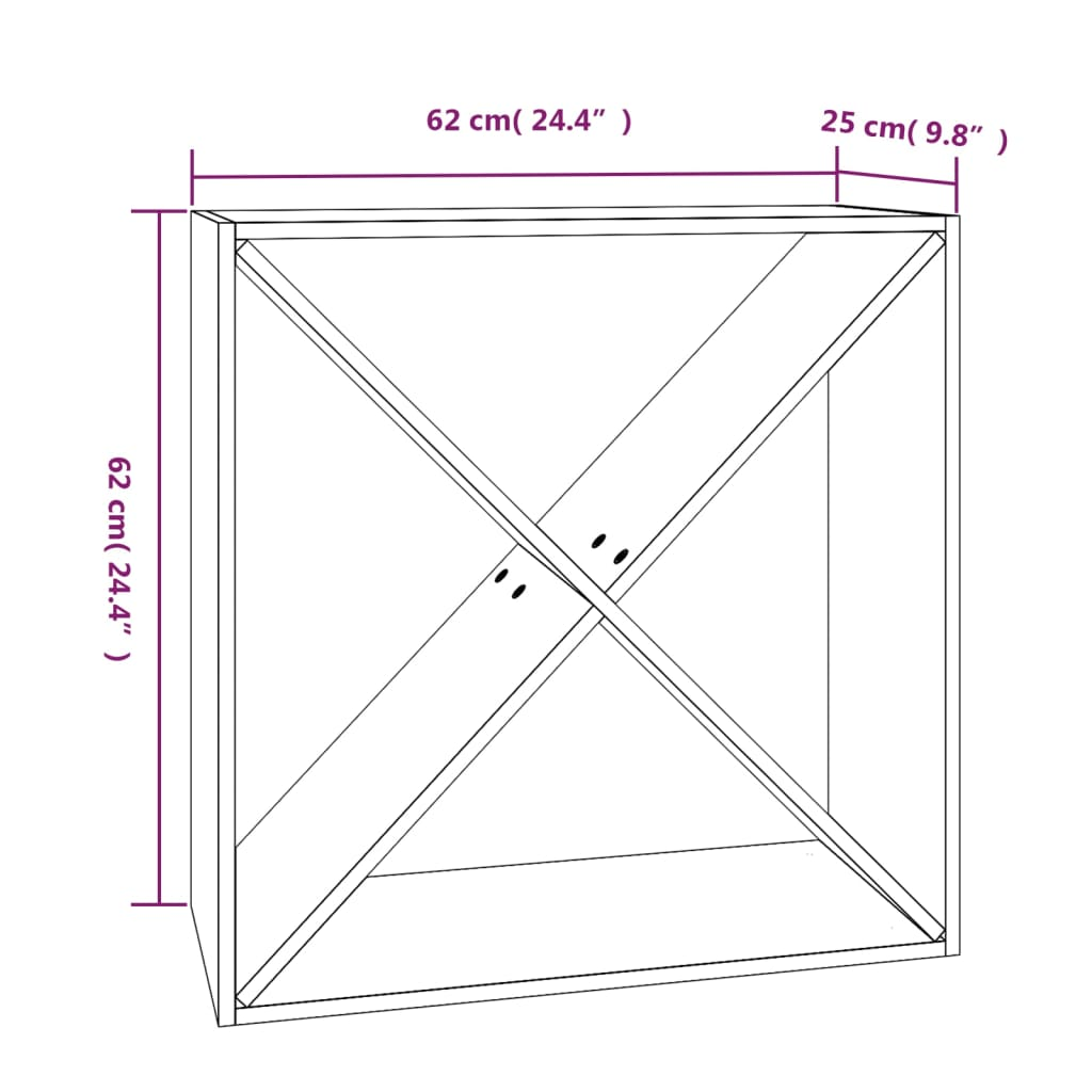 Solid Wooden Pine - 62x25x62 cm 