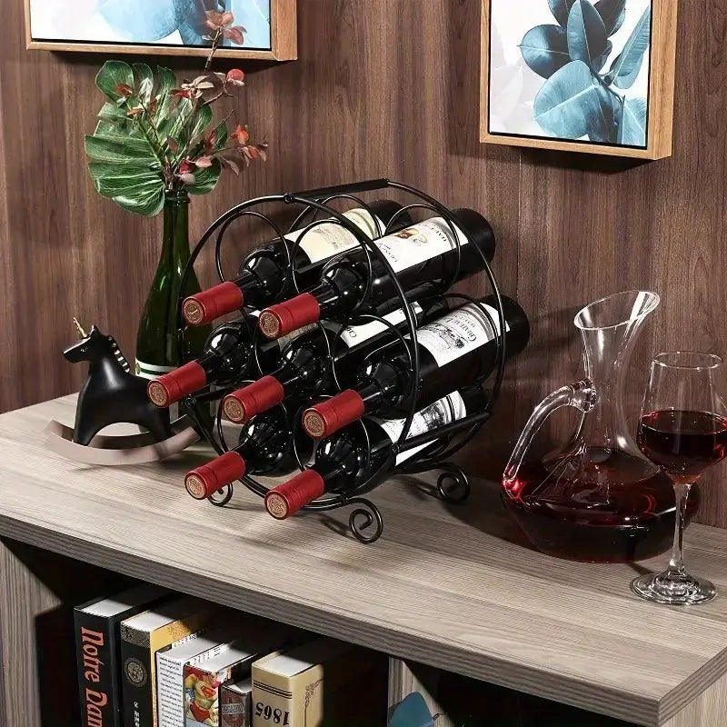 Sophisticated Circular Metal Wine Rack