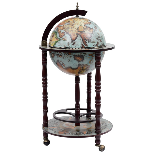 Stand Eucalyptus Wood Blue - Globe Bar Wine 