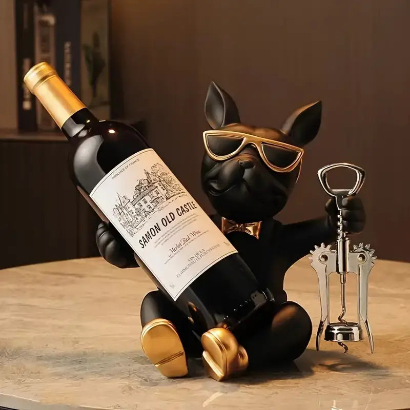 Stylish French Bulldog Wine Rack