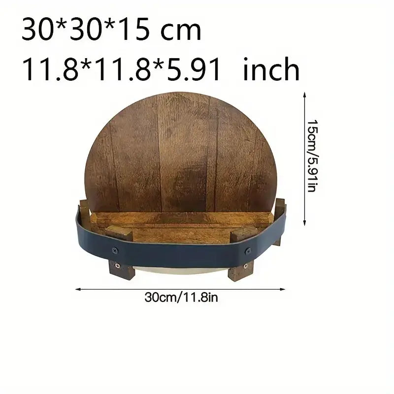 Vintage Round Wall-Mounted Liquor Rack

