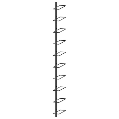 Wall-mount Wine Rack for 10 Bottles Black Metal