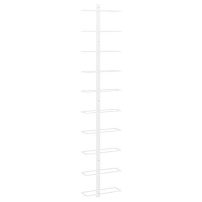 Wall-mount Wine Rack for 10 Bottles White Metal