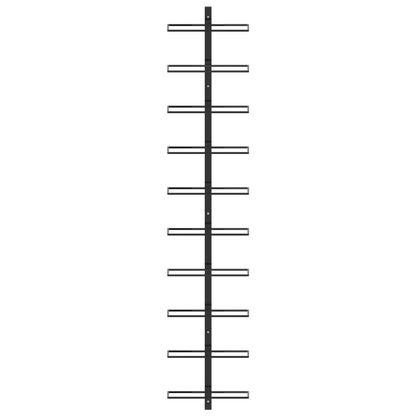 Wall-mounted Wine Rack for 10 Bottles Black Metal
