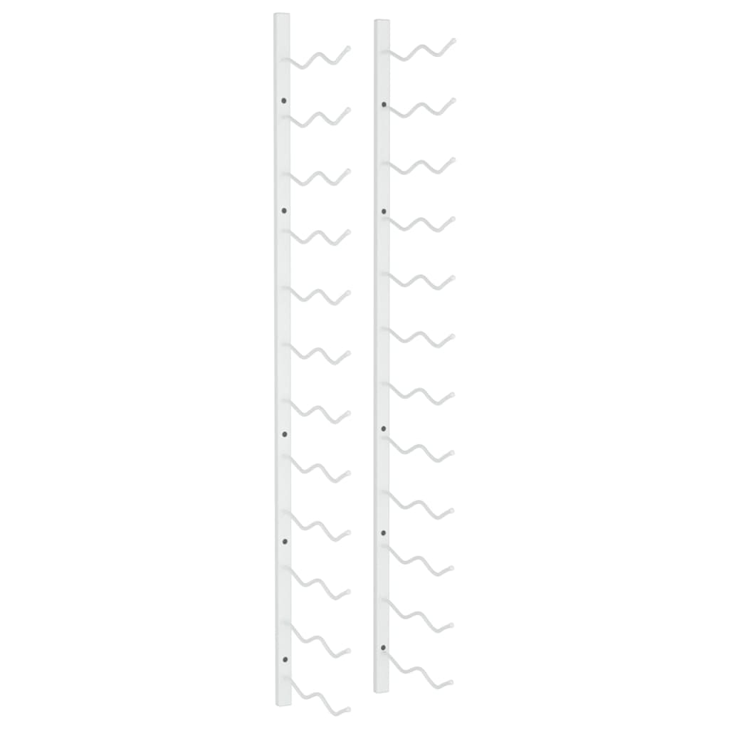 Wall Mount Wine Rack for 24 Bottles White Iron