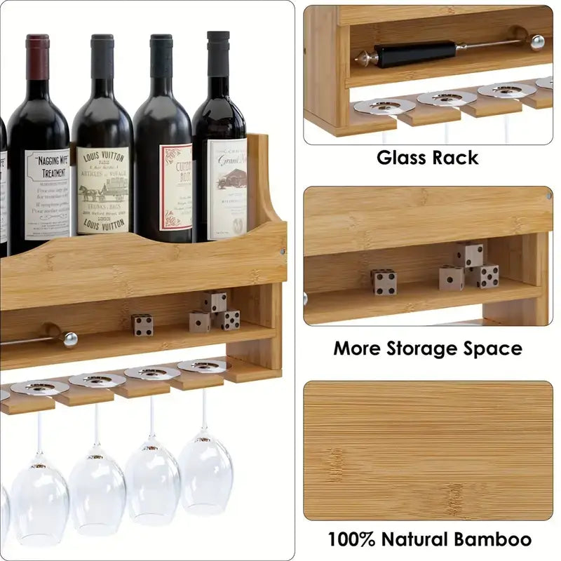 Wall Mounted Wine Racks online bamboo