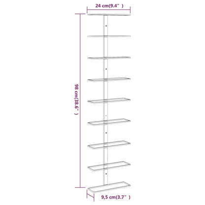 Wall mount Wine Rack for 9 Bottles White Iron