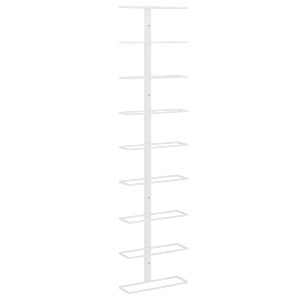 Wall mounted Wine Rack for 9 Bottles White Iron