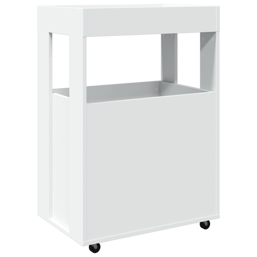 White Bar Cart 60x39.5x89 cm - with doors
