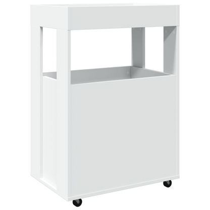 White Bar Cart 60x39.5x89 cm - with doors