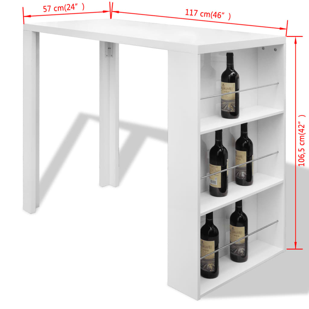 White gloss Wine Rack High 