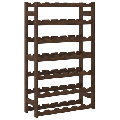 Wine Rack - 42 Bottles Brown Solid Wood Pine