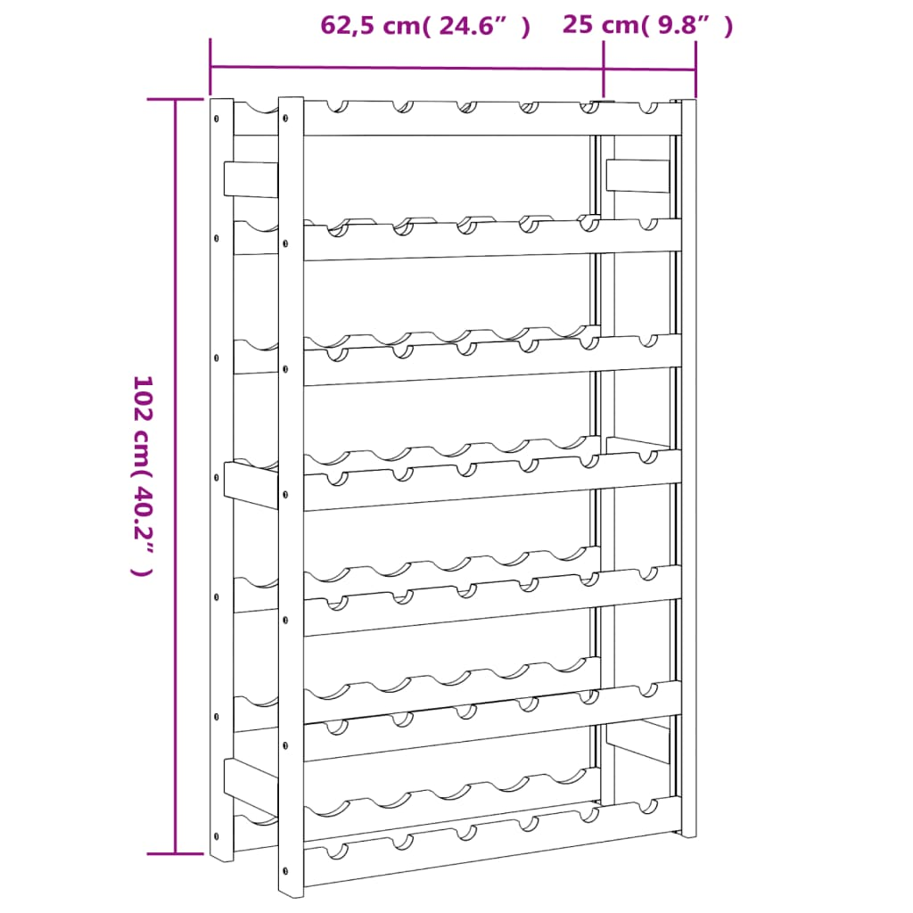 Wine Rack - 42 Bottles Wood Pine