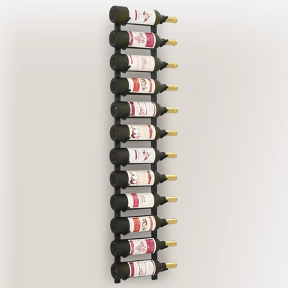 Wine Rack - Wall Mounted for 12 Bottles Black Iron
