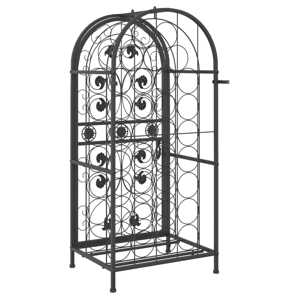 Wine Rack for 33 Bottles Black 45x36x100cm Iron