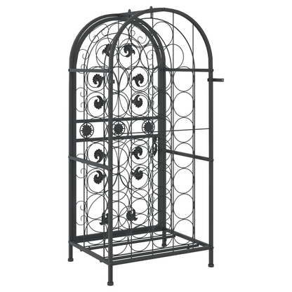 Wine Rack for 33 Bottles Black 45x36x100cm Iron