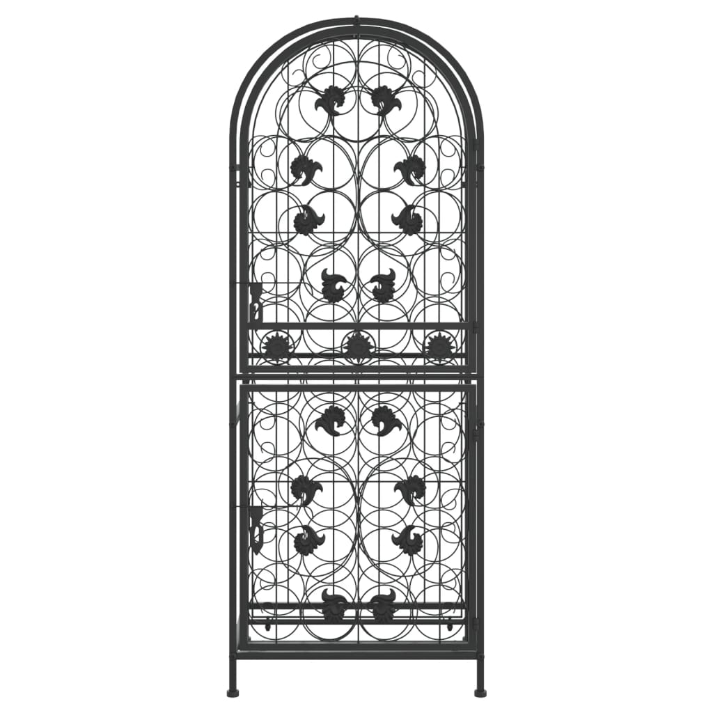 Wine Rack for 41 Bottle Black 45x36x120 cm Wrought Iron