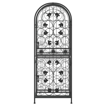 Wine Rack for 41 Bottle Black 45x36x120 cm Wrought Iron