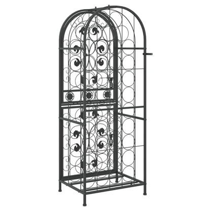 Wine Rack for 41 Bottle Black 45x36x120cm Iron