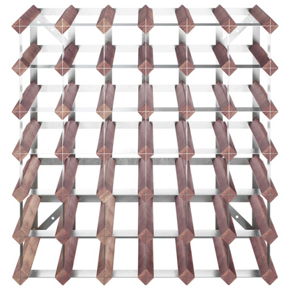 Wine Rack for 42 Bottle Brown Solid Wood Pine