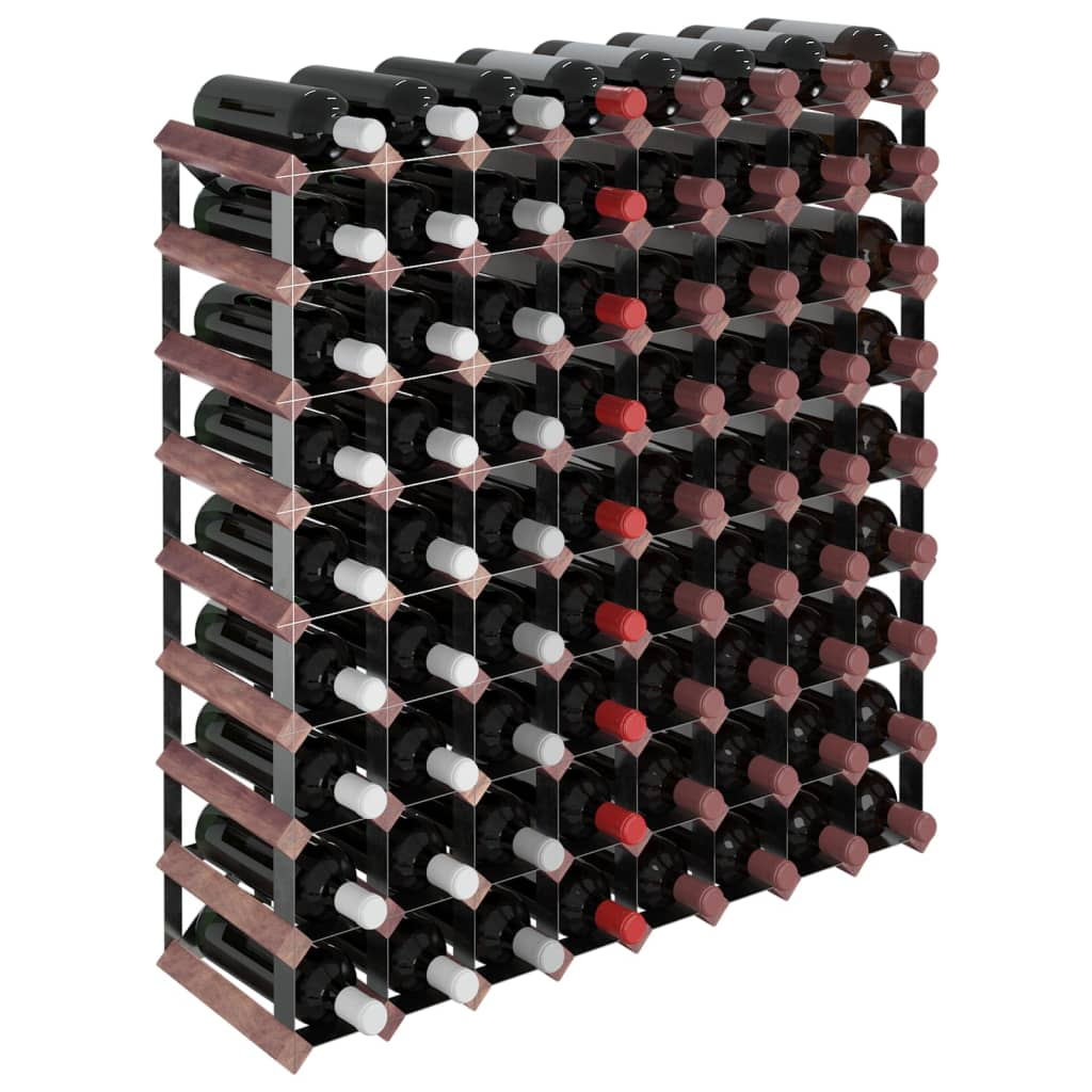 Wine Rack for 72 Bottle Brown Solid Wood Pine