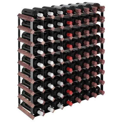 Wine Rack for 72 Bottle Brown Solid Wood Pine