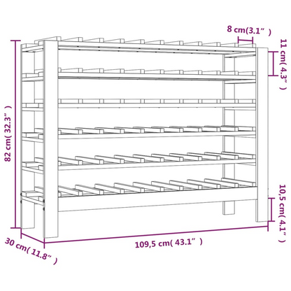 Wine Racks 109.5x30x82cm Solid Pine Wood