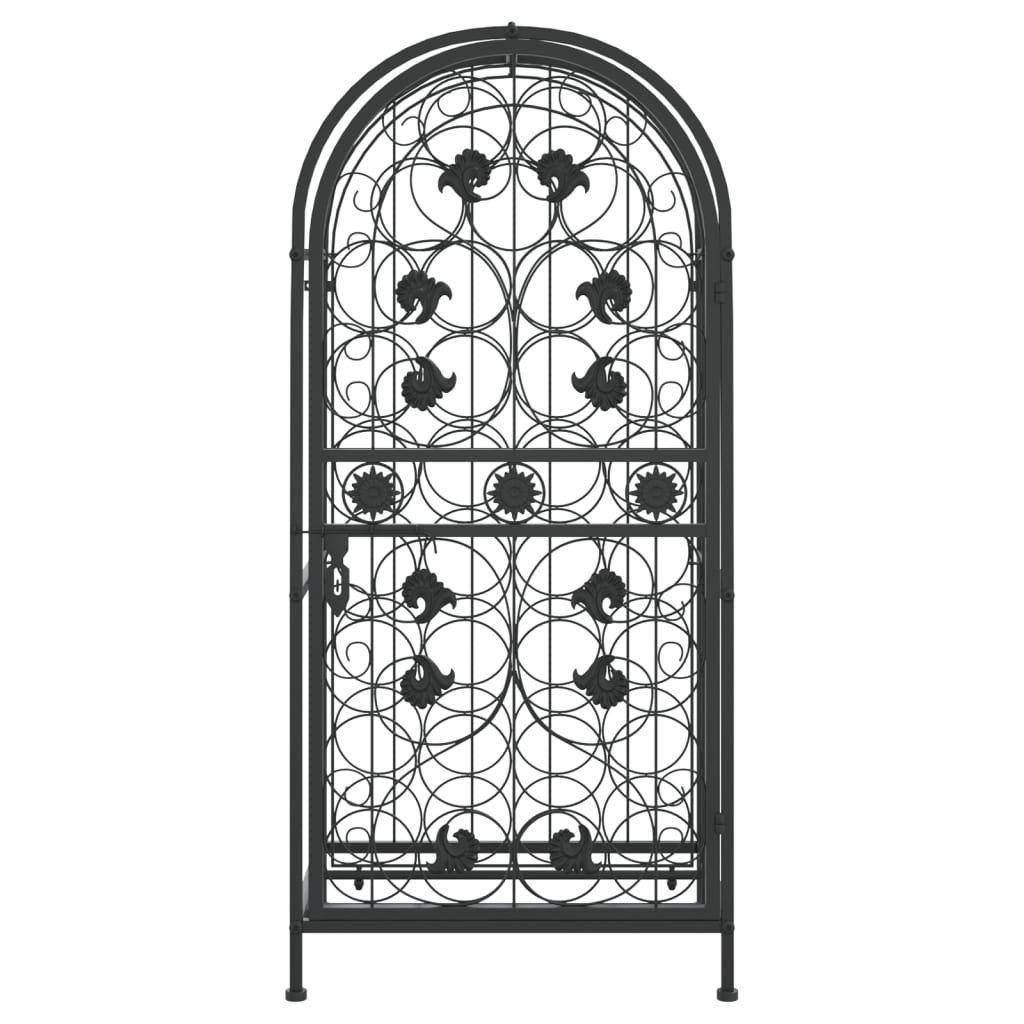 Wine Racks for 33 Bottles Black 45x36x100 cm Wrought Iron
