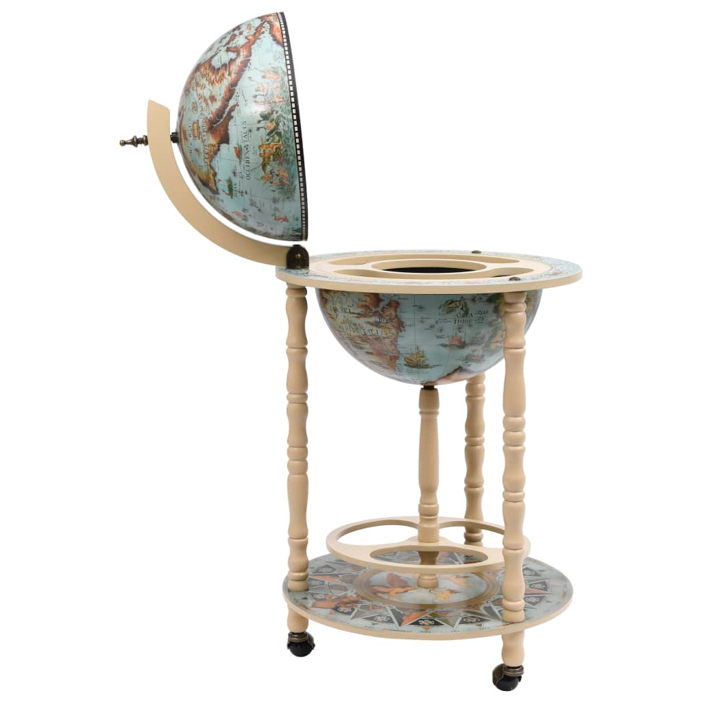 Wine Stand Eucalyptus Wood Blue - globe