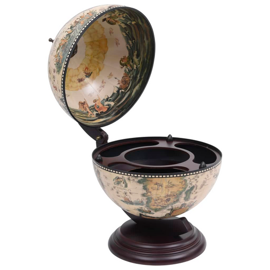 Wine Stand Eucalyptus Wood White - Table Globe Bar 