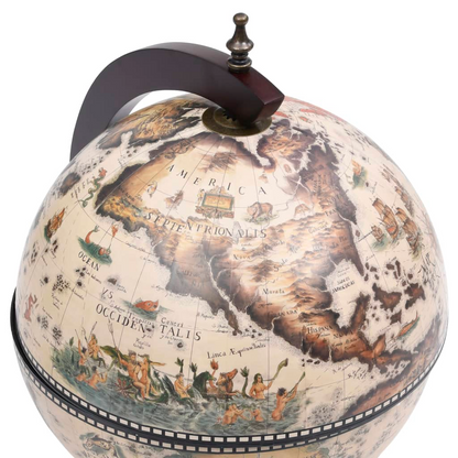 Wine Stand Eucalyptus Wood White - Table shaped Globe 
