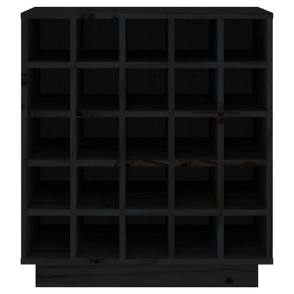 Wine Unit Black 55.5x34x61 cm Solid Wood Pine