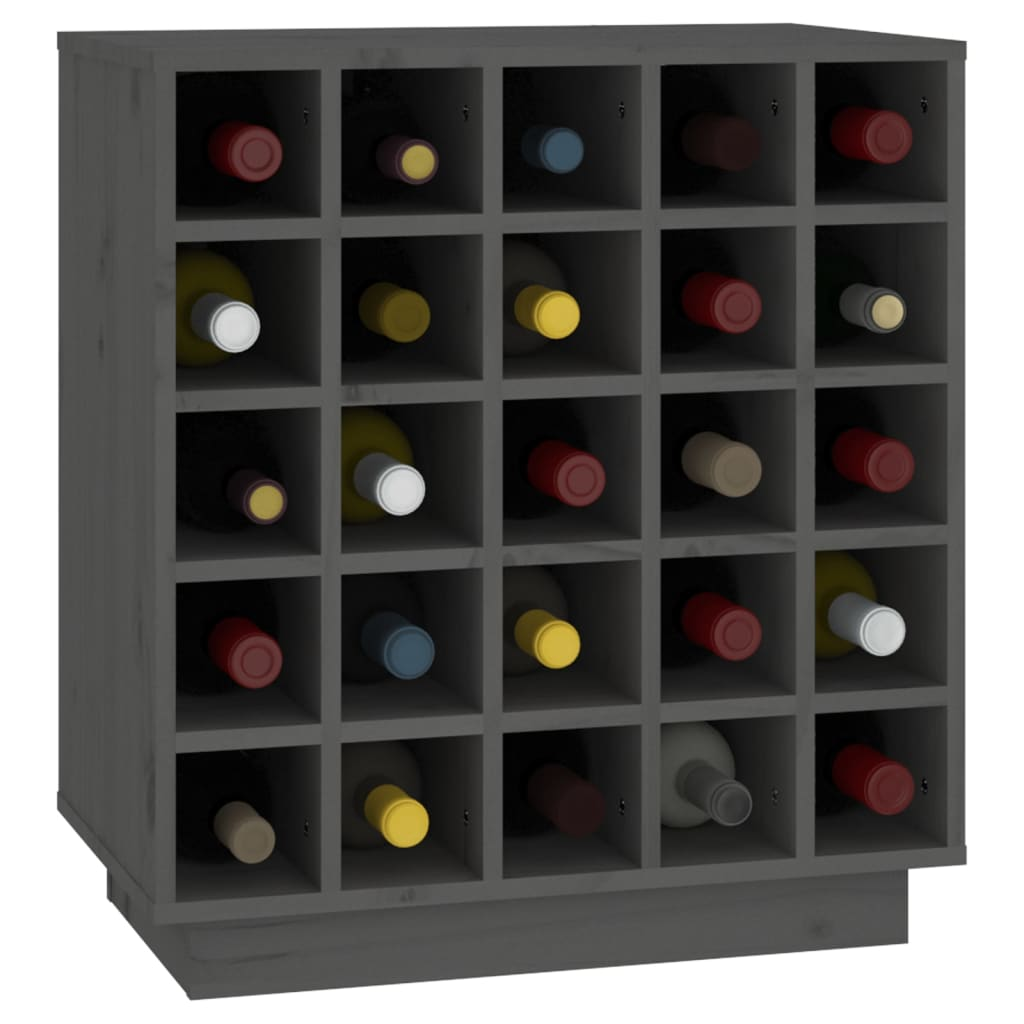 Wine Unit Grey 55.5x34x61 cm Solid Wood Pine