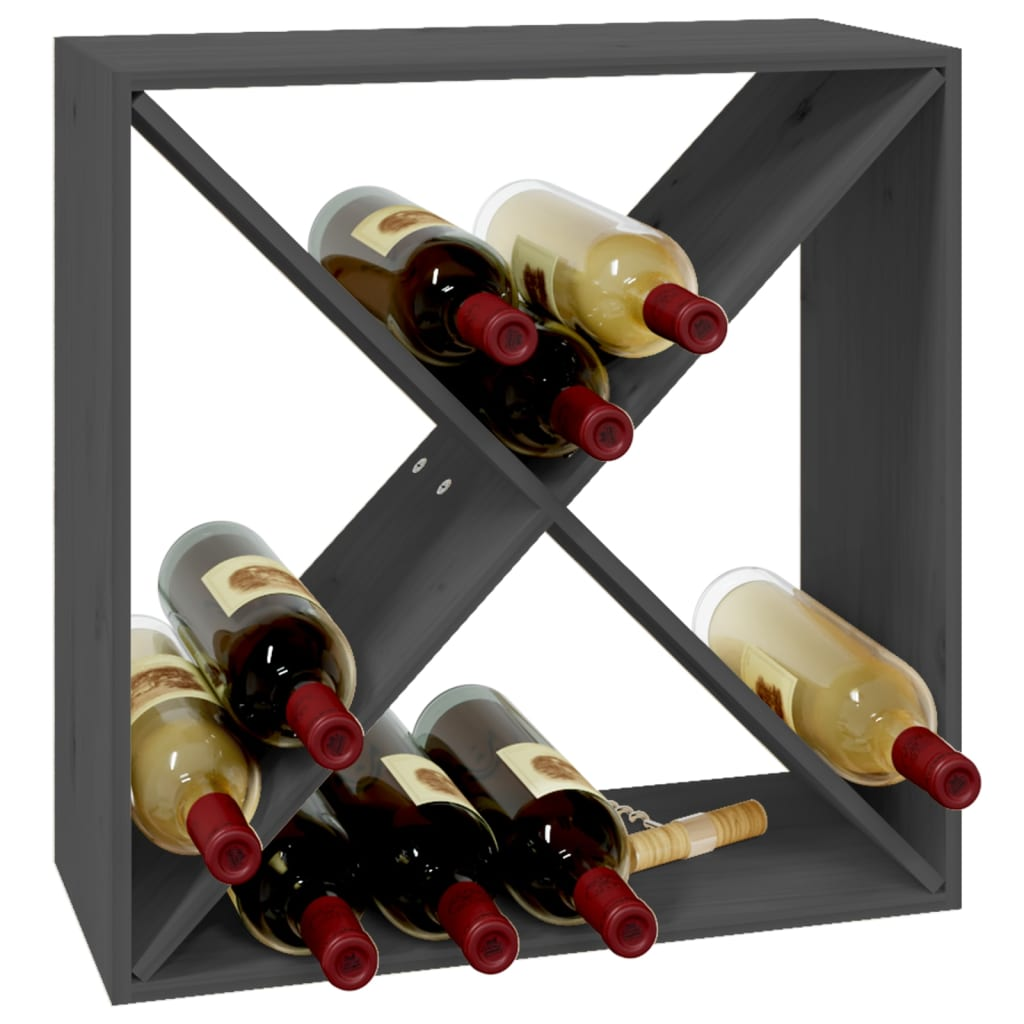 Wine Unit Grey 62x25x62 cm Solid Wood Pine