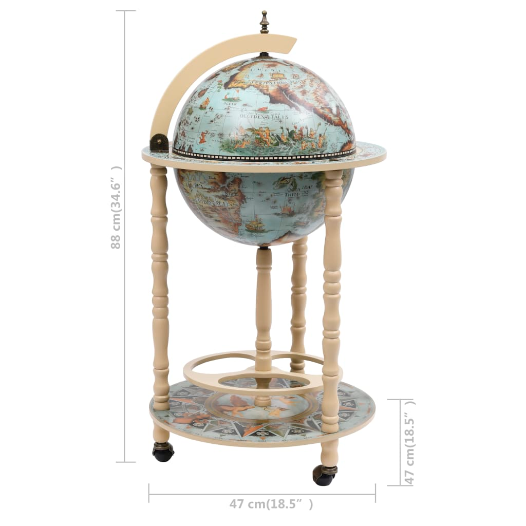 Wine globe Stand blue Eucalyptus Wood