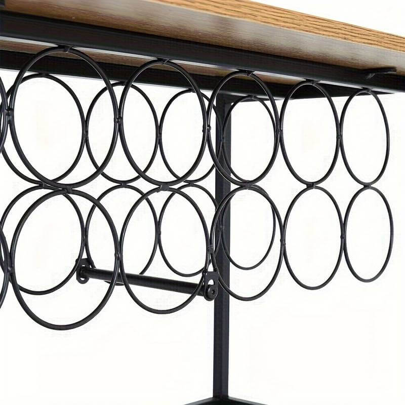 Wooden And Metal Drinks Trolley Wine Rack