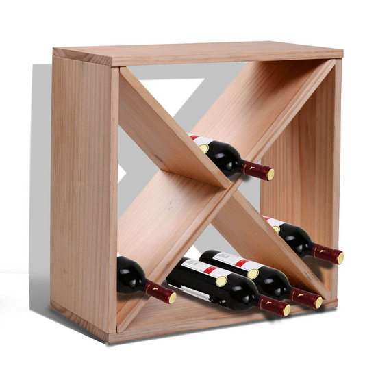 Wooden Wine Rack for 24 Bottle Square Tabletop Storage